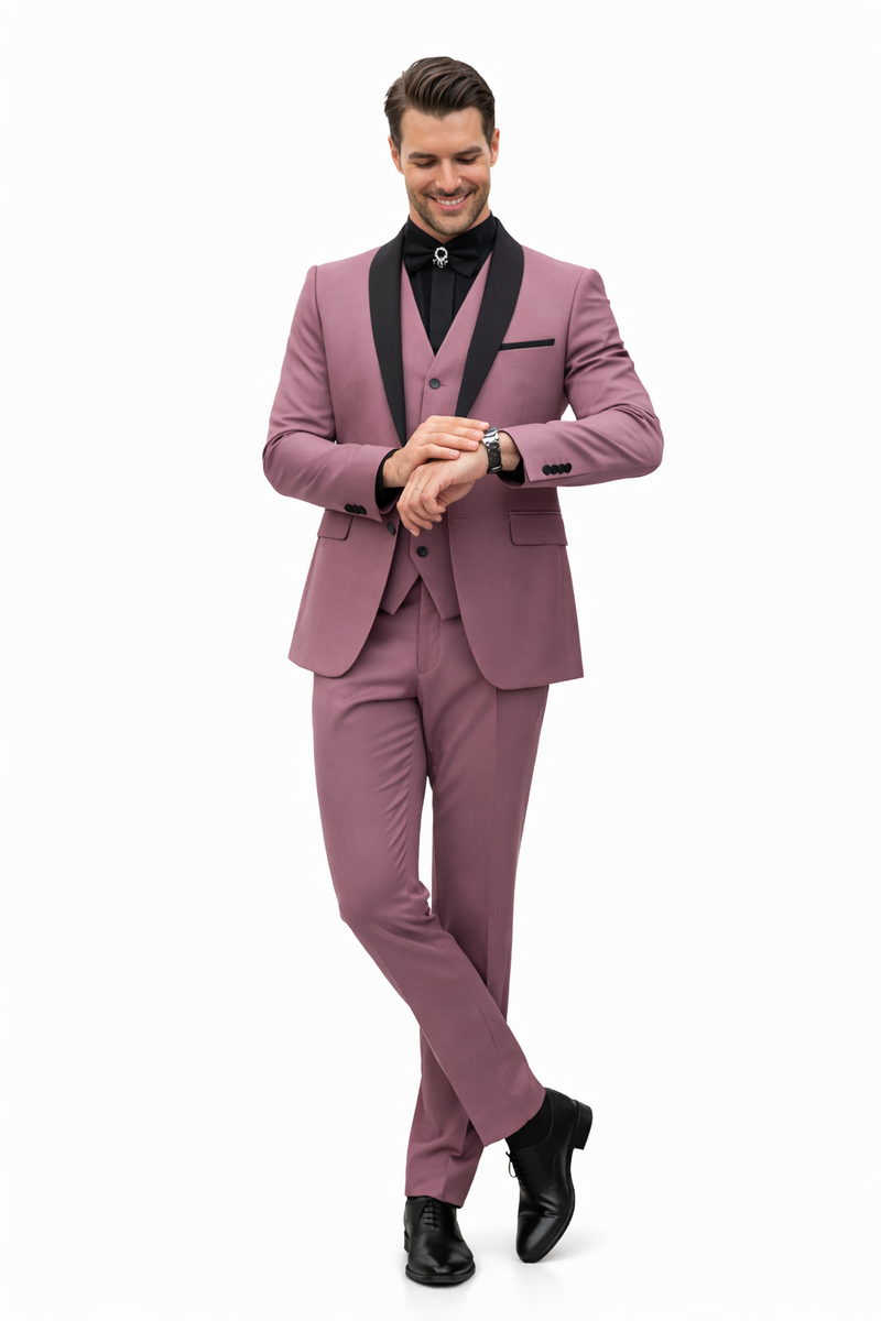 Blush & Black Designer Men’s Suit | Premium Two-Tone Formal Wear