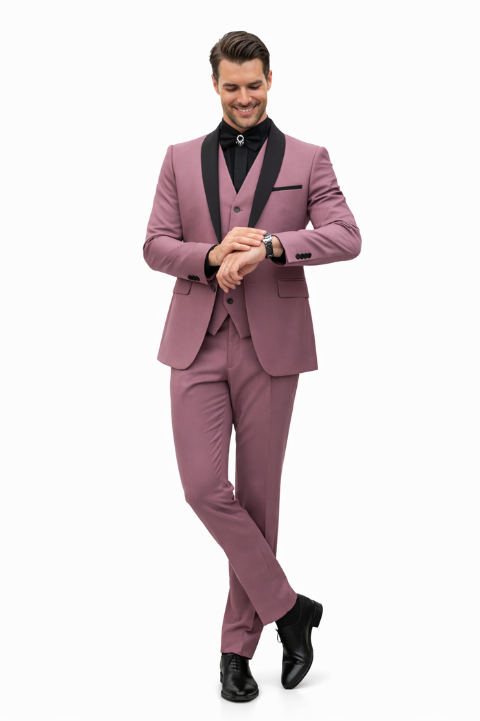 Blush & Black Designer Men’s Suit | Premium Two-Tone Formal Wear