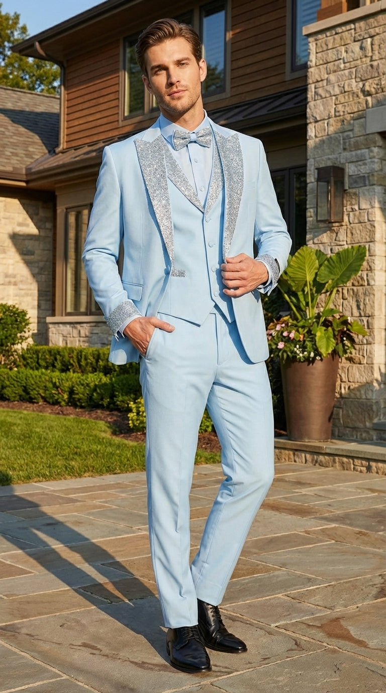 light blue suit dress Sequin Prom Dresses Mermaid Strapless Evening FD3311 Viniodress Elevate your wardrobe with The Serena Tweed Light Blue Tweed Suit Men's Light Blue Suit with