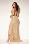 Sequin Fitted Strapless Slit Gown by Lucci Lu 1336
