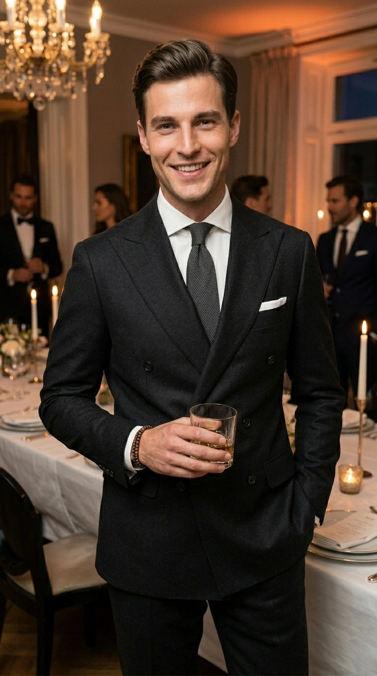 Men’s Black Double Breasted Blazer, Formal Wedding Business Casual Sport Coat Jacket