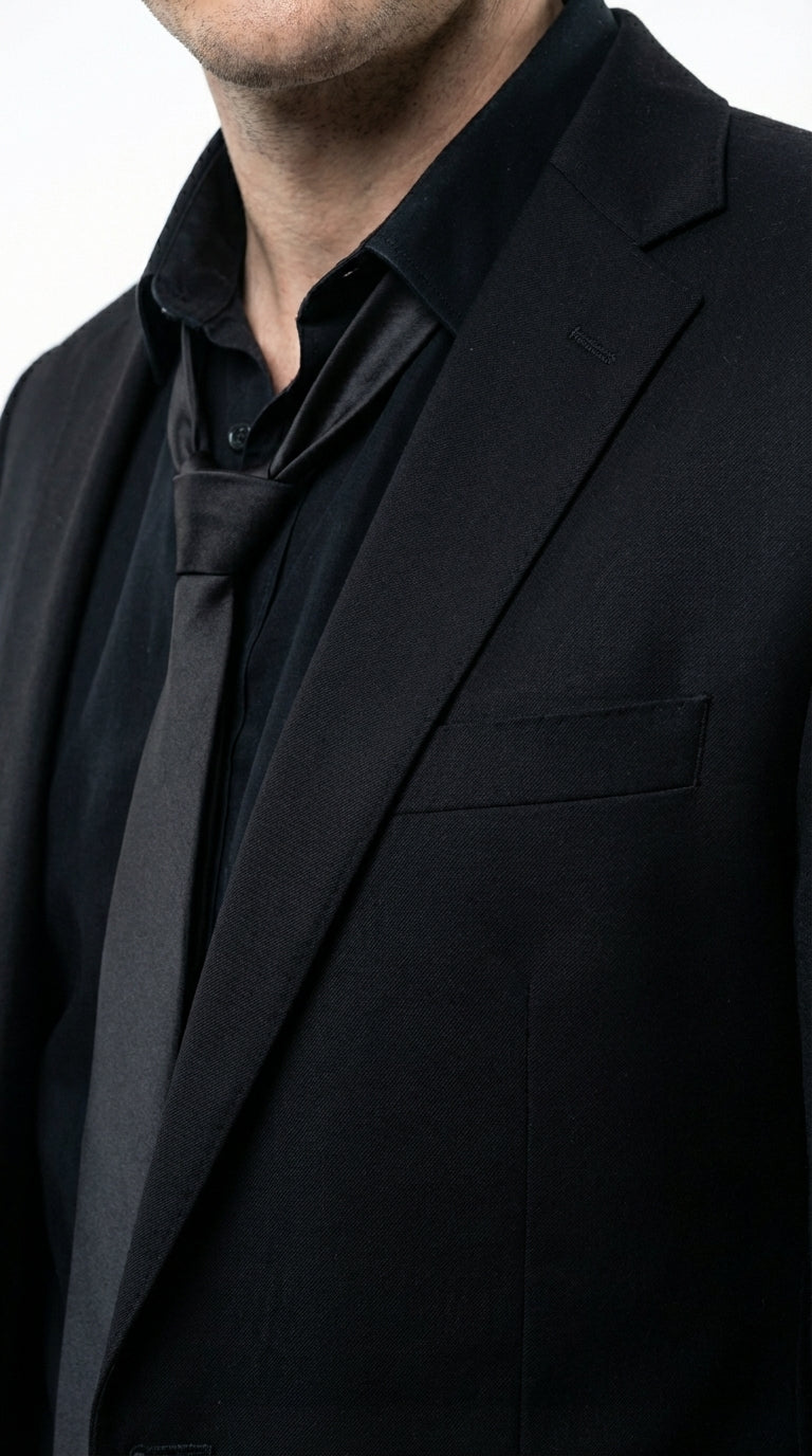Mens Black Blazer – John Wick Inspired Classic Formal Blazer for Men Sleek Action Style Evening Jacket