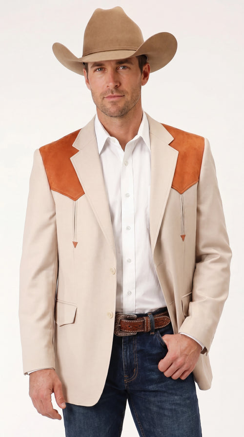 Men's Tan Beige and Rust Western Cowboy Blazer – Classic Country Style  Jacket, Vintage Western Dress Blazer for Men Country Jacket