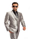 Mens Shiny Mens Tazio Vested Slim Fit Shiny Sharkskin Suit in Silver