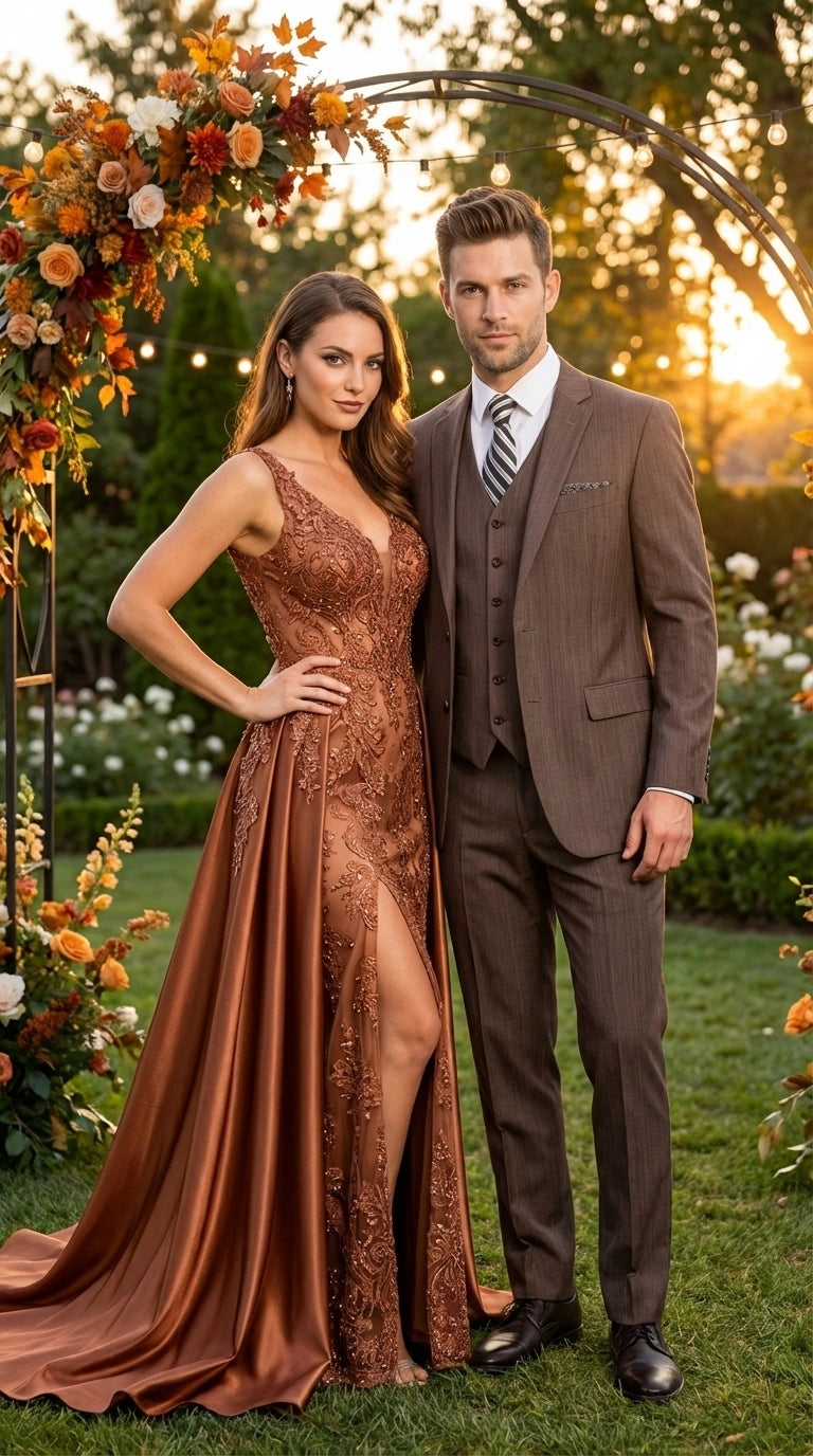 Men’s Brown Sharkskin 3 Piece Suit – Textured Two Button Vested Business Formal Suit for Wedding, Party Wear Vested