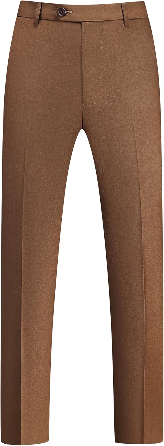 Mens Dress Pants Front Flat Fit Casual Pants