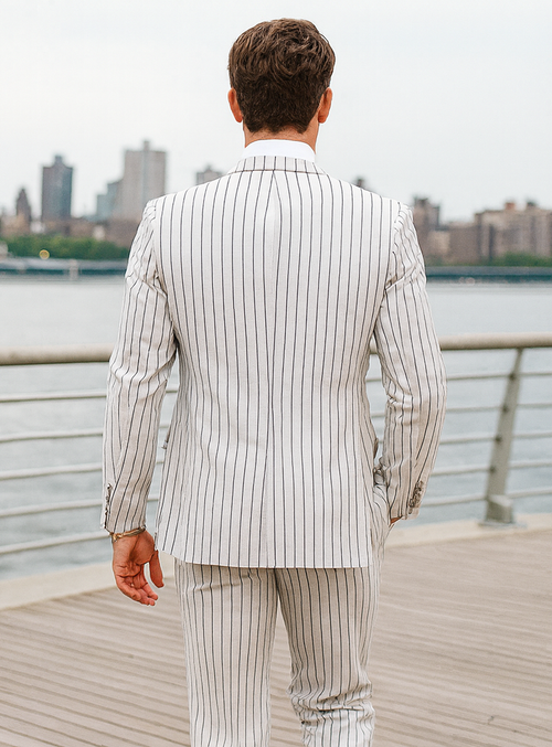 1920 - White/Blk - Mens Modern Fit Suit