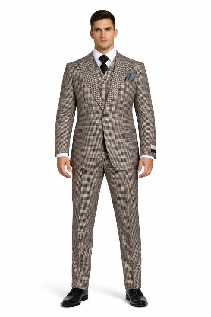 1920'S 1930'S Vintage Suit - Peak Lapel Suit - Vested Suit - Peak Lapel Double Breasted Suit - Classic Fit Pleated Pants