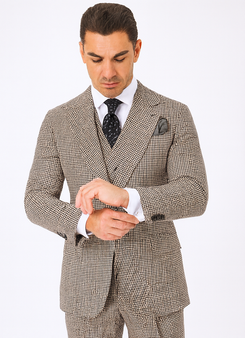 1920'S 1930'S Vintage Suit - Peak Lapel Suit - Vested Suit - Peak Lapel Double Breasted Suit - Classic Fit Pleated Pants