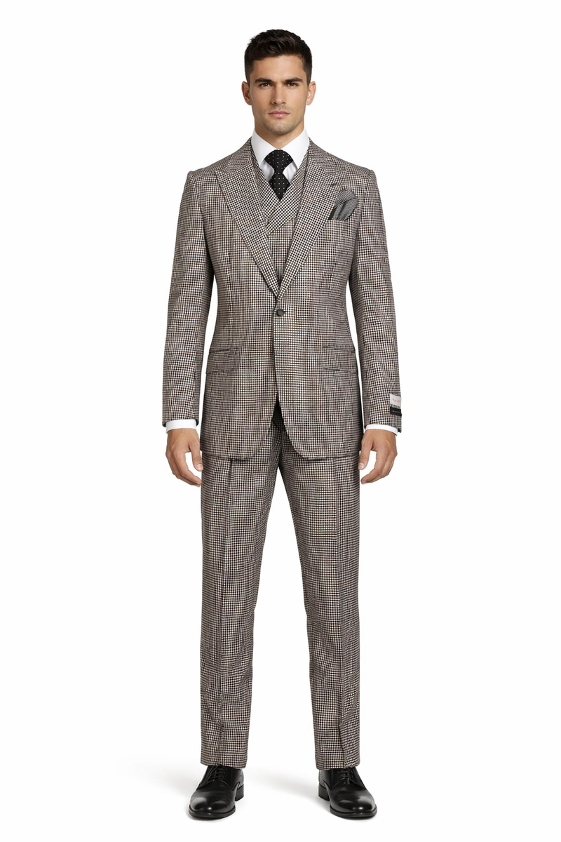 1920'S 1930'S Vintage Suit - Peak Lapel Suit - Vested Suit - Peak Lapel Double Breasted Suit - Classic Fit Pleated Pants