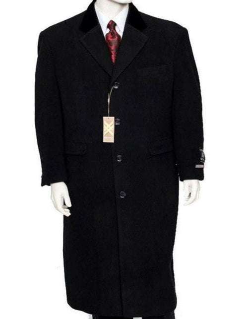 Black Cashmere Chesterfield Overcoat – 1920s Full Length Topcoat