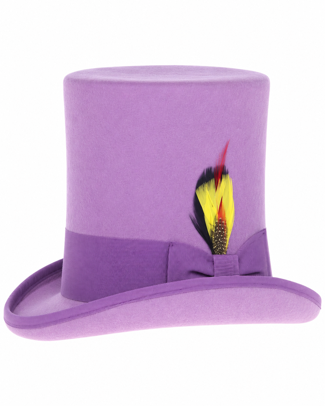 Purple Dress Hat 1920s Fedora Style - Men's Tall 100% Wool Dress Top Hat in Purple