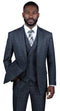 1920s Charcoal Square Plaid Mens Suit 3 Piece DB Vest Vinci V2RW-13