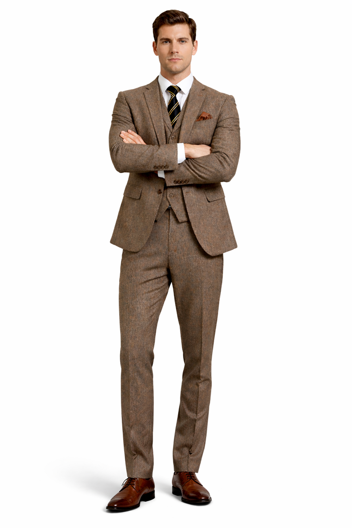 1930s Fashion Tweed ~ Herringbone Pattern  - Mens 1930 Suit -  1930s Tuxedo