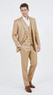 Men’s Camel Khaki Bronze Sharkskin 3-Piece Suit – Modern Wedding, Business and Formal Suit with Matching Vest