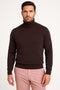 Men's Brown Turtleneck Sweater â€“ Classic Slim Fits Knit Pullover for Fall and Winter