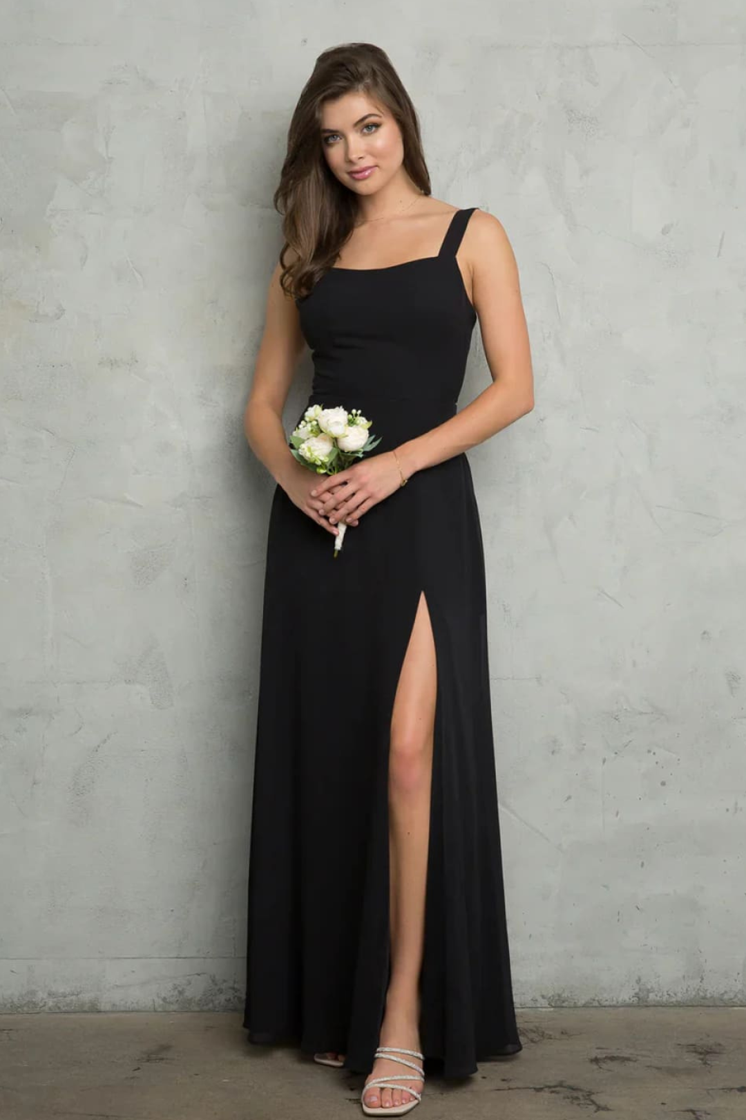 Eva USA 3485 Bridesmaids Long Slit Formal Dress