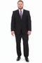 Mix And Match Suits Solid Black Men's Portly Fit Two Button Super 130s Suit Executive Fit Suit - Mens Portly Suit