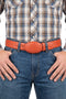 Men’s Orange Rust Copper Genuine Leather Belt with Textured Finish – Classic Dress Belt for Formal and Casual Wear