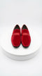 Mens Red Velvet Loafers – Luxury Formal Slip On Dress Shoes Wedding Party Prom Evening Shoes
