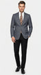 Men’s Charcoal Gray Windowpane Check Blazer – Classic Two Button Formal Sport Coat Jacket