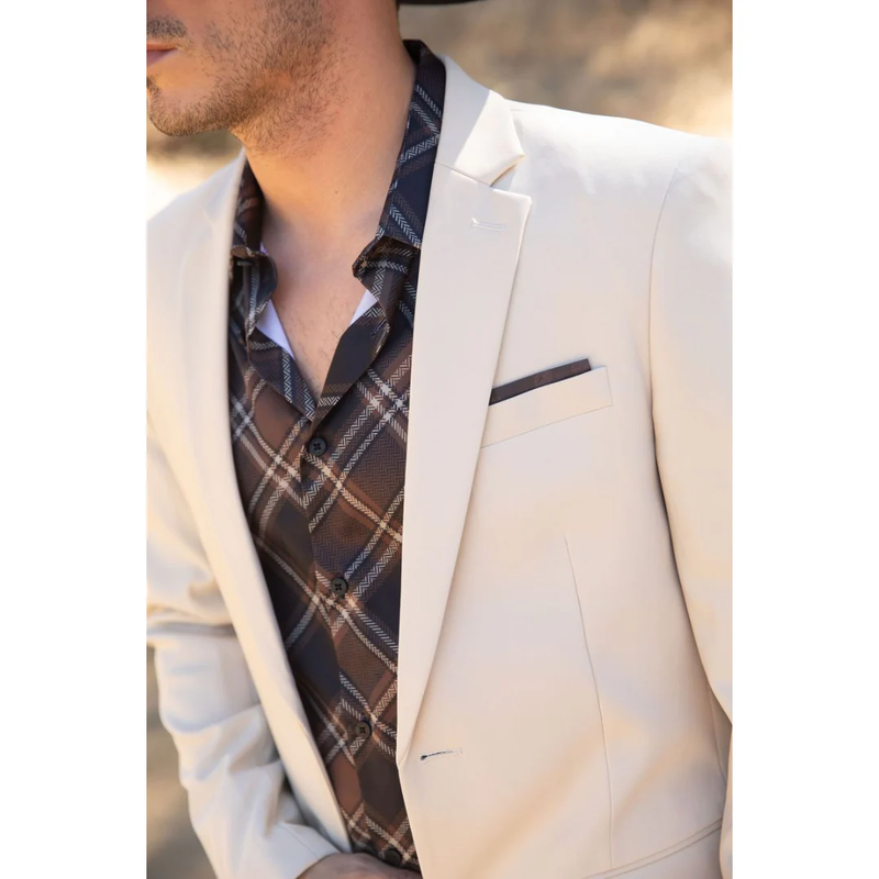 Mens Modern Fit Stretch Date Night Blazer - Beige
