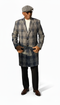 Overcoat - With Blue Plaid Pattern Coat - Wool Fabric Topcoat