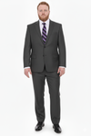 Mix And Match Suits Men's Portly Fit Charcoal Gray Solid 2 Button Super 130'S Suit - Options: Dark Grey Suit Executive Fit Suit - Mens Portly Suit