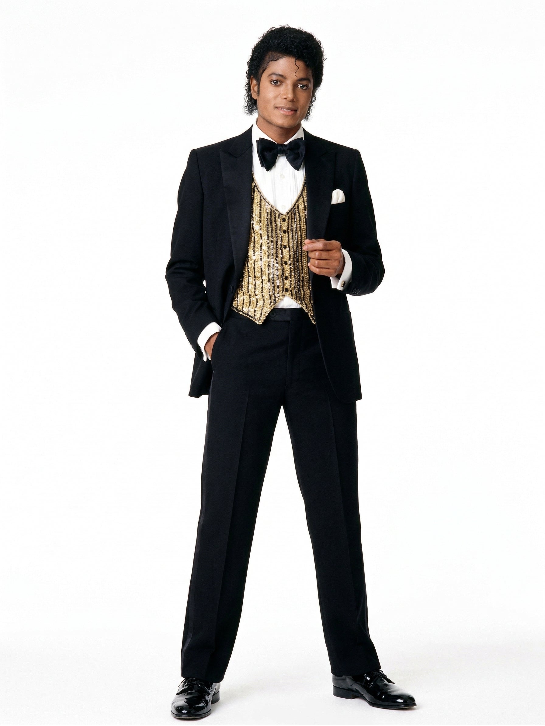 Men's Black Tuxedo Blazer Michael Jackson Award Ceremony Vintage