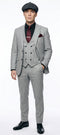 Men's Light Gray Pinstripe 3 Piece Suit – Peaky Blinders Inspired Vintage Gangster Style Formal Suit