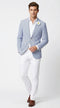 Mens Blue Seersucker Blazer – Lightweight Striped Summer Sport Coat Casual Smart Formal Jacket