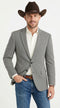 Men’s Light Grey & Black Herringbone Western Blazer – Cowboy Sport Coat Jacket