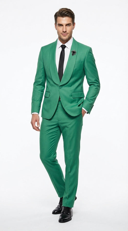 Men's Emerald Green Tuxedo Suit Emerald Green Formal Tuxedo with Shawl Lapel Jacket Trousers for Prom, Wedding in Augusta Green | Alberto Nardoni Men's Emerald Green Tuxedo Suit Emerald Green Formal Tuxedo with Shawl Lapel Jacket Trousers for Prom, Wedding in Augusta Green | Alberto Nardoni