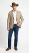 Men’s Light Tan Sand Tweed Cowboy Blazer – Country Style Western Jacket for Casual, Ranch, Saco Para Vaquero