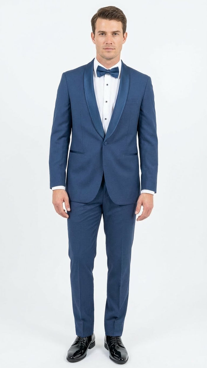 Men’s Indigo Sapphire Royal Blue Suit Set – Classic Formal Wedding, Prom & Dinner Jacket, Light Blue Cobalt Color
