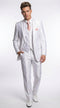 Men’s Shiny White Sateen 3 Piece Suit – Wedding Prom Formal Suit with Vest