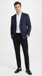 Mens Navy Blue Pinstripe Double Breasted Blazer Sport Coat – Classic Formal Business Jacket for Party and Smart Casual Wear