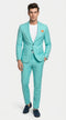 Men’s Turquoise 2 Piece Suit with Jacket and Pants, Formal Wedding Suit for Prom, Parties, Summer Events, and Special Occasions