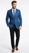 Men’s Blue Houndstooth Blazer Jacket, Check Pattern Formal Sport Coat for Weddings, Prom, Parties, and Special Occasions