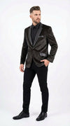 Men’s Crocodile Alligator Exotic skin Texture Blazer – Slim Fit Designer Jacket with Satin Lapels for Formal and Party Wear in Black Color