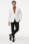 Men’s White Linen Blazer – Classic Two-Button Lightweight Sport Coat