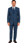 Mens Steel Blue 3-Button Classic Suit – Formal Business Attire with Vest, Tie and Pocket Square