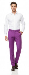 Mens Slim Fit Light Purple Dress Pants – Modern Formal Trousers for Business, Weddings and Parties