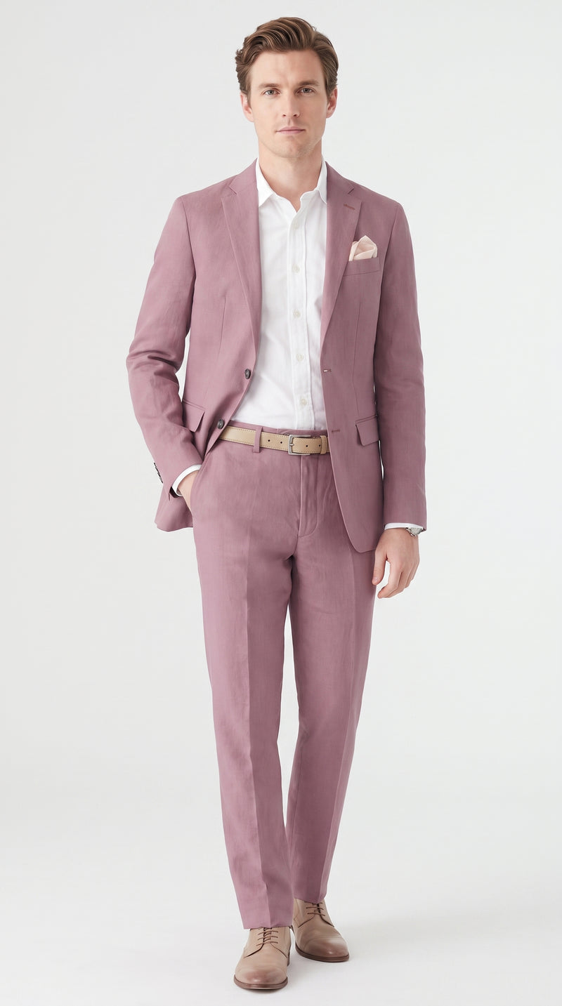 Men’s Mauve 2-Piece Suit – Two-Button Wedding, Prom and Business Suit