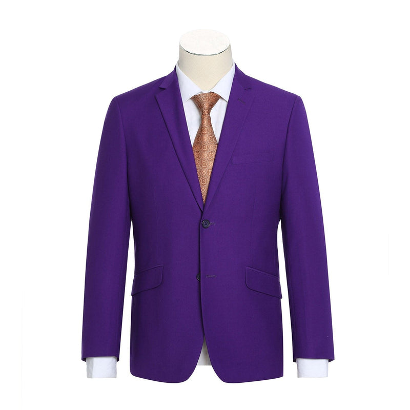 201-68 Men's 2-Piece Slim Fit Single Breasted Notch Lapel Suit