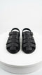 Mens Black Leather Sandals – Buckle Strap Casual Summer Shoes Breathable Open Toe Comfort Footwear