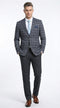 Mens Charcoal Gray with Blue Plaid Pattern Blazer Jacket – Classic Check Pattern Sport Coat for Business, Office, and Smart Casual Wear