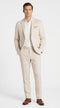 Men’s Big and Tall Beige Linen Suit – Summer Wedding and Formal 2-Piece Suit