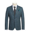 Green-blue check slim fit blazer with half-canvas construction. Structured shape, single-button closure, and two front pockets. Woven fabric with a smooth finish.
