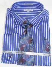 Blue Striped Dress Shirt - AlbertoNardoniStore